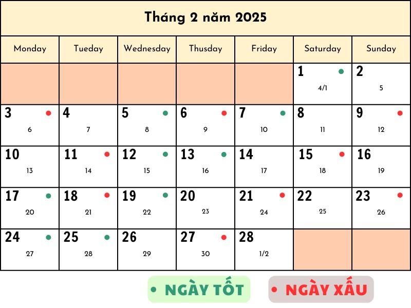 Ngày Đẹp Trong Tháng 2/2025: Lựa Chọn Hoàn Hảo