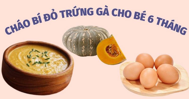 Trứng gà nấu bí đỏ cho bé ăn dặm