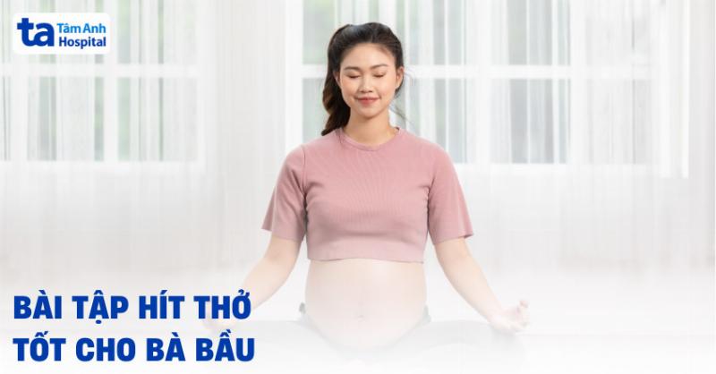 Bà bầu tập thể dục giảm căng bụng